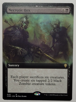 MTG - 1x Necrotic Hex - Commander Legends - NM - Extended Art - Magic Rare Black - Image 1