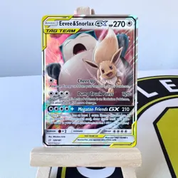 Eevee & Snorlax GX 120/181 Ultra Rare Pokemon TCG SM Team Up - Image 1