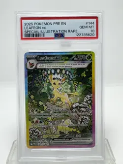 2025 POKEMON PRE EN-PRISMATIC EVOLUTIONS SIR #144 LEAFEON EX PSA 10 - Image 5