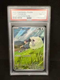 2025 Pokemon JTG EN - Hop's Wooloo - Illustration Rare - 170/159 - PSA 8 - Image 1