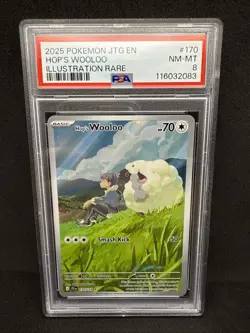 2025 Pokemon JTG EN - Hop's Wooloo - Illustration Rare - 170/159 - PSA 8 - Image 2