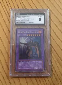CGC 8 1ST EDITION ULTIMATE RARE Elemental Hero Flare Neos POTD-EN032 YUGIOH 2006 - Image 1