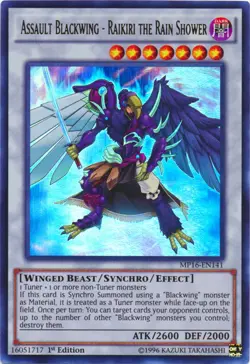 Yugioh! MP Assault Blackwing - Raikiri the Rain Shower - MP16-EN141 - Ultra Rare - Image 1