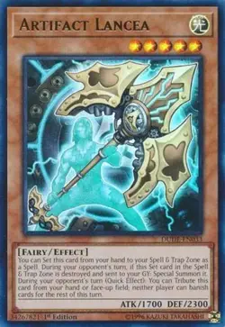 Yugioh! MP Artifact Lancea - DUDE-EN033 - Ultra Rare - 1st Edition Moderately Pl - Image 1