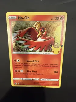 Pokemon Celebrations 25th Anniversary Ho-Oh Holo Rare Card 01/25 - Image 5
