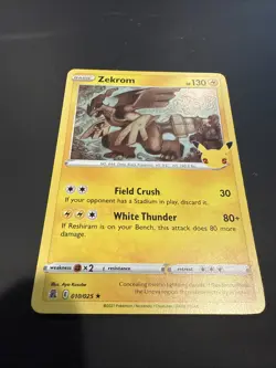 Pokemon TCG Zekrom Holo Rare Card 10/25 Celebrations Series - Image 3