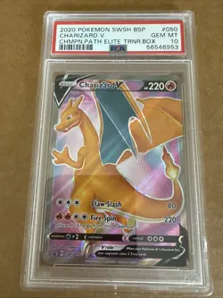 2020 Pokemon Charizard V Champion's Path ETB Promo SWSH050 PSA 10 GEM Card #50 - Image 1