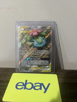 Venusaur & Snivy GX SM229 Black Star Promo Alternate Art Holo Pokemon Card Minty - Image 1
