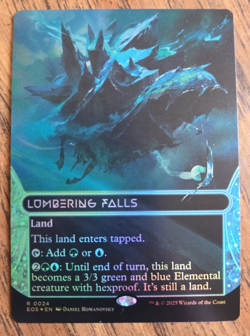 Lumbering Falls 0024 Borderless MTG Edge of Eternities: Stellar Sights Foil Land - Image 1