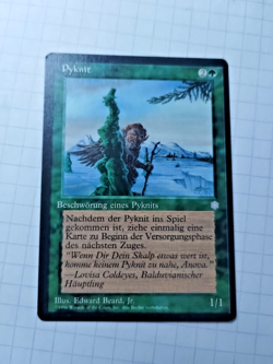 MTG Pyknite (Pyknit) Ice Age German Regular Common - Bit of Corner Wear - Pics - Image 1