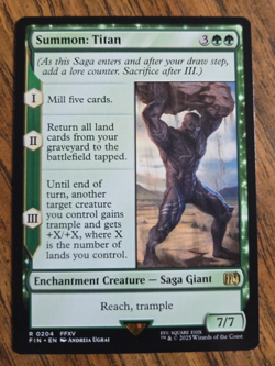 Summon Titan 0204 MTG Final Fantasy Regular Rare Enchantment Creature - Image 1