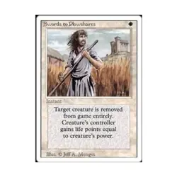 WOTC MtG 3rd Ed Swords to Plowshares (U) EX - Image 1