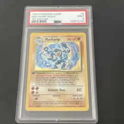 1999 POKEMON BASE SET 1ST EDITION #8 MACHAMP-HOLO PSA 9 - Image 1