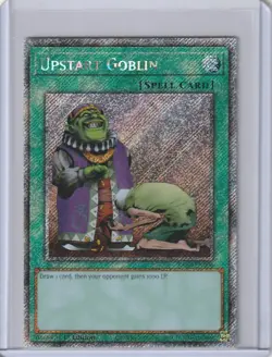 Yugioh RA03-EN096 Upstart Goblin - Platinum Secret Rare 1st Edition - Image 1