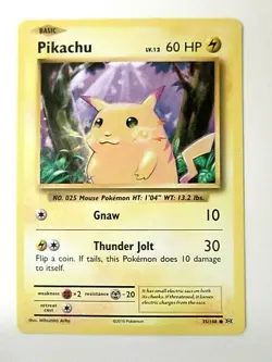 Pikachu Pokemon Card 35/108 2016 Level 12 60 HP - Image 1