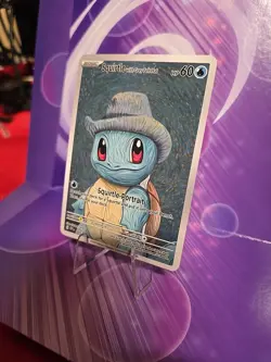 Squirtle with Grey Felt Hat Pokemon x Van Gogh Black Star Promo ACG Art Card NM - Image 3
