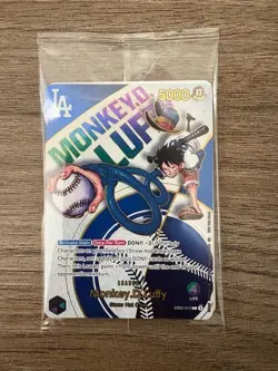 Monkey.D.Luffy EB02-010 Leader One Piece LA Dodgers Promo Card 7/3/25 - Image 1