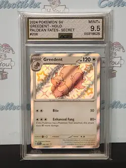 Pokemon 2024 Sv Paldean Fates Ags Mint 9.5 Secret Greedent Holo Graded Card - Image 1