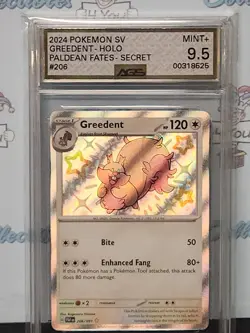 Pokemon 2024 Sv Paldean Fates Ags Mint 9.5 Secret Greedent Holo Graded Card - Image 3