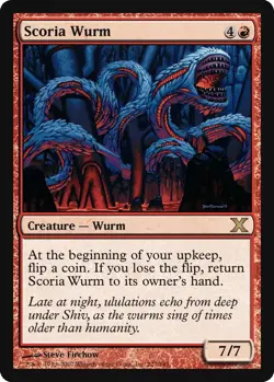 MTG Tenth 10th Edition - Scoria Wurm *FOIL* NM - Image 1