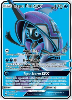 Pokemon Tapu Fini GX (Full Art) NM 1st Edition Normal SM - Burning Shadows - Image 1