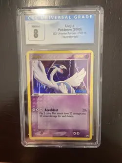 Pokemon Lugia EX Card Unseen Forces 29/115 Reverse Holo Rare CGC 8 - Image 1