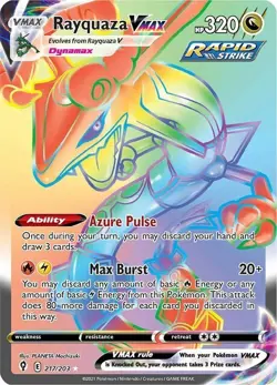 Rayquaza VMAX 217/203 Evolving Skies Rainbow Secret Rare Holo Pokemon TCG NM - Image 1