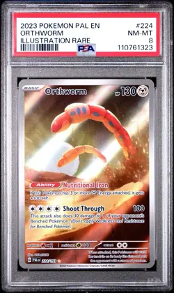 2023 POKEMON PAL EN-PALDEA EVOLVED ILLUSTRATION RARE #224 ORTHWORM PSA 8 - Image 1
