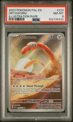 2023 POKEMON PAL EN-PALDEA EVOLVED ILLUSTRATION RARE #224 ORTHWORM PSA 8 - Image 1