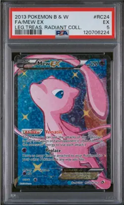 PSA 5 2013 POKEMON Mew EX BW LEGENDARY TREASURES RADIANT COLLECTION RC24 FullArt - Image 1