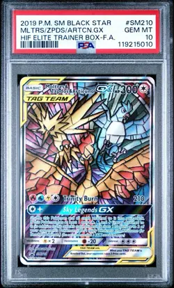 Pokemon Moltres & Zapdos & Articuno GX Hidden Fates ETB FA Promo SM210 PSA 10 - Image 1