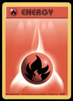 2000 Pokemon Base Unlimited (4th Print) Fire Energy U.K. #98 Vintage - Image 1