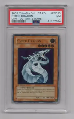 Yugioh! Cybernetic Revolution *Foil* Cyber Dragon (CRV-EN015) PSA 7 NM (UTR) - Image 1