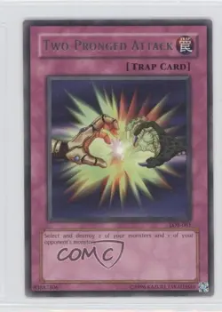 Two-Pronged Attack YuGiOh Legend of Blue Eyes White Dragon #LOB-061 2002 - Image 1