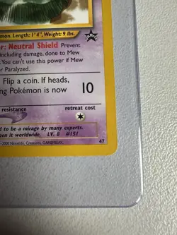 #47 Mew Black Star Promo WOTC Vintage Pokemon - Image 5