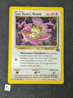 Team Rocket's Meowth 18 - Black Star Promo WOTC Pokemon TCG NM - Image 1