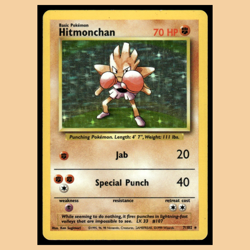 Hitmonchan #7 1999 Classic - Base Set Basic/Rare Holo Pokemon Card EX - Image 1