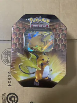 2019 Pokemon Trading Card Game Hidden Fates Fall Tin featuring Raichu GX NEW! 820650804816 - Image 1