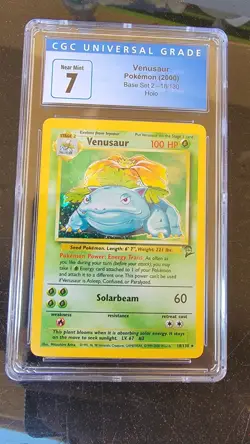 CGC 7 Near Mint - Venusaur 2000 Base Set 2, 18/130, Holo Pokemon Card - Image 1