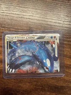 Pokemon HGSS Kyogre and Groudon Legend Top 87/90 Holo Card Undaunted - Image 1