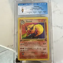 Pokemon Flareon Jungle 1st Edition NON Holo Rare #19 CGC 9 Mint - Image 1