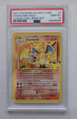 2021 Pokemon Charizard Celebrations #4 Classic Base Set Holo - PSA 10 - Image 1