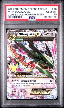 2021 POKEMON CELEBRATIONS CLASSIC COLL #76 M RAYQUAZA EX PSA 10 - Image 1