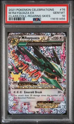 2021 POKEMON CELEBRATIONS CLASSIC COLL #76 M RAYQUAZA EX PSA 10 - Image 1
