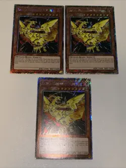 Yugioh Sacred Phoenix of Nephthys RA03-EN147 Platinum 1st Secret x3 (NM) - Image 1