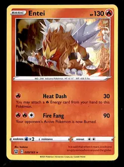 Entei Holo Battle Styles 020/163, NM Pokemon Card - Image 1