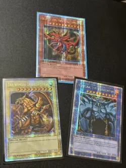 Yugioh Egyptian God Cards Set (LC01-EN001-EN003) Quarter Century Rare NM - Image 1