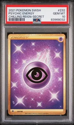 POKEMON 2021 Chilling Reign Secret PSYCHIC ENERGY #232 PSA 10 Gem Mint RARE - Image 1