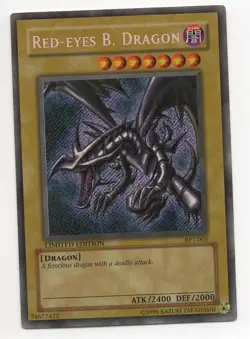 Yugioh! 2002 Collectors Tin *Foil* Red-Eyes B. Dragon (BPT-005) Light Play - Image 1