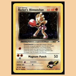 Rockets Hitmonchan #11 2000 Gym - Heroes Basic/Rare Holo Pokemon Card EX - Image 1